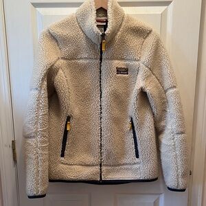 L.L. Bean Off-White Sherpa Fleece Jacket